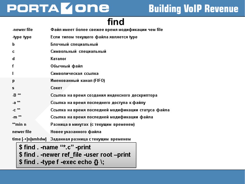 find  -newer file Файл имеет более свежее время модификации чем file  